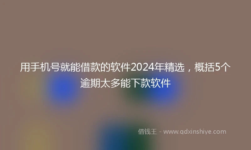 用手机号就能借款的软件2024年精选，概括5个逾期太多能下款软件