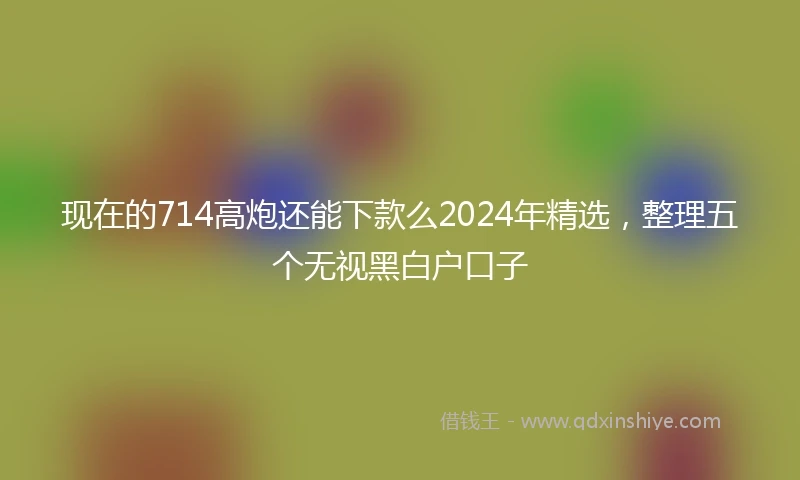 现在的714高炮还能下款么2024年精选，整理五个无视黑白户口子