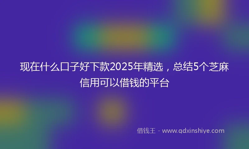 现在什么口子好下款2025年精选，总结5个芝麻信用可以借钱的平台