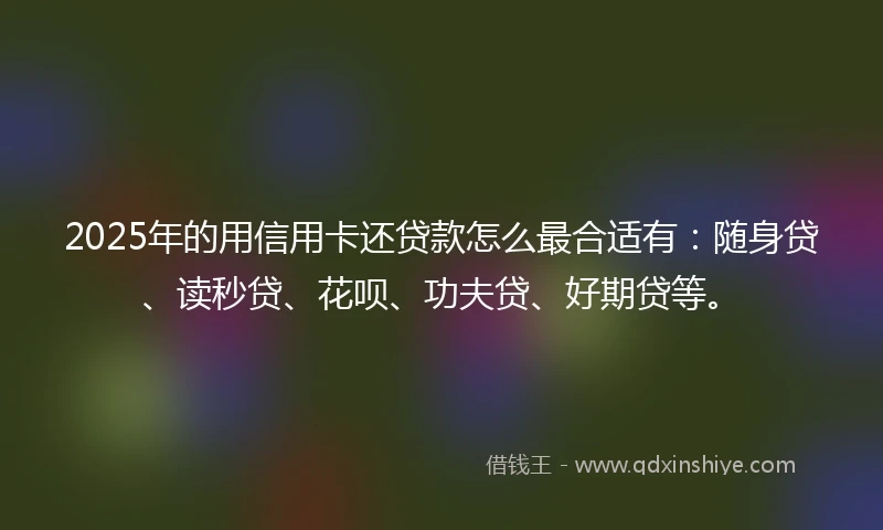 2025年的用信用卡还贷款怎么最合适有：随身贷、读秒贷、花呗、功夫贷、好期贷等。