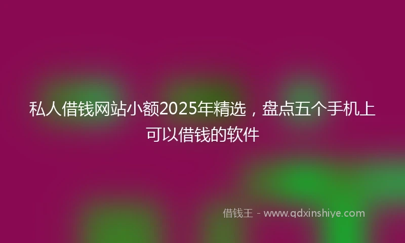 私人借钱网站小额2025年精选，盘点五个手机上可以借钱的软件