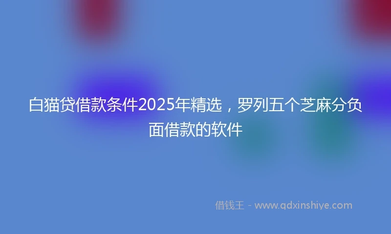 白猫贷借款条件2025年精选，罗列五个芝麻分负面借款的软件