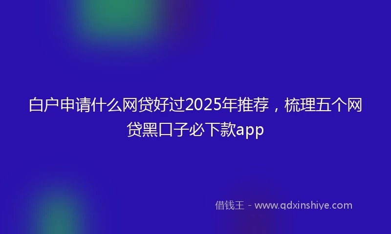 白户申请什么网贷好过2025年推荐，梳理五个网贷黑口子必下款app