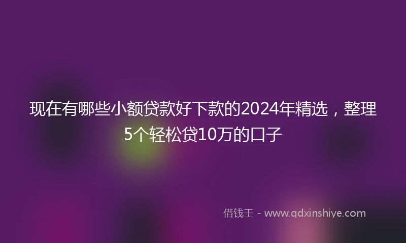 现在有哪些小额贷款好下款的2024年精选，整理5个轻松贷10万的口子