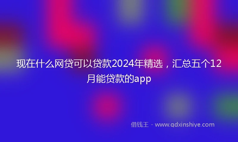 现在什么网贷可以贷款2024年精选，汇总五个12月能贷款的app