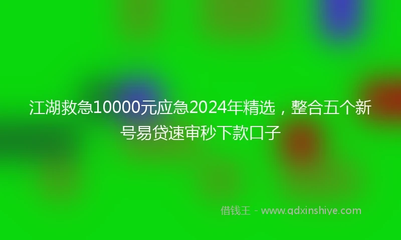 江湖救急10000元应急2024年精选，整合五个新号易贷速审秒下款口子