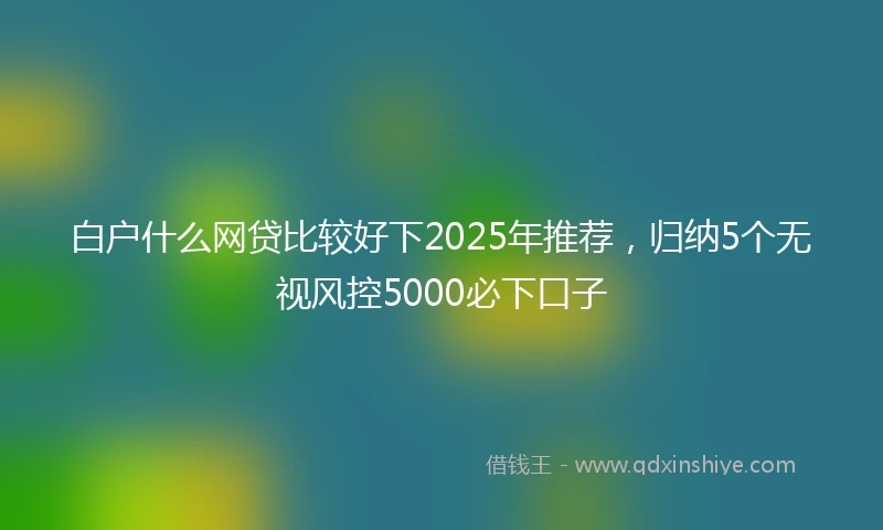 白户什么网贷比较好下2025年推荐，归纳5个无视风控5000必下口子