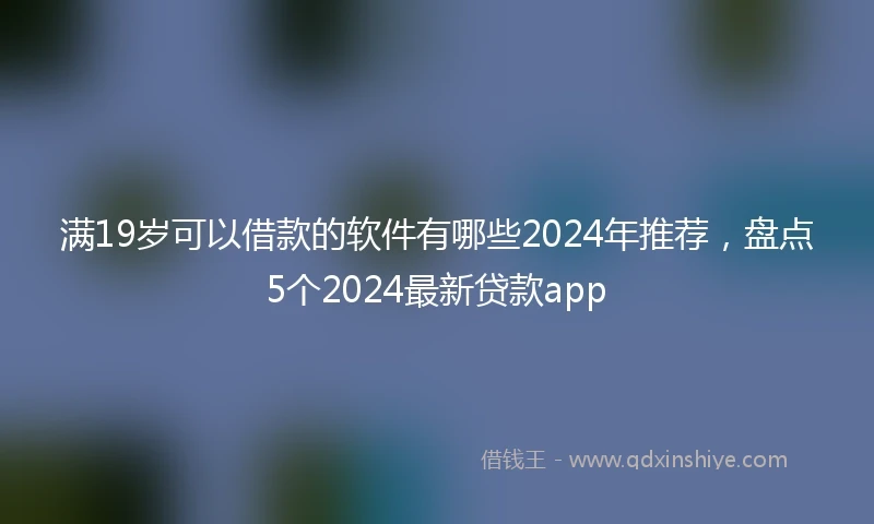满19岁可以借款的软件有哪些2024年推荐,盘点5个2024最新贷款app