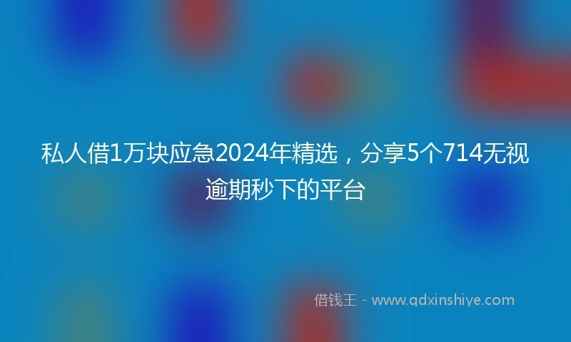 私人借1万块应急2024年精选，分享5个714无视逾期秒下的平台
