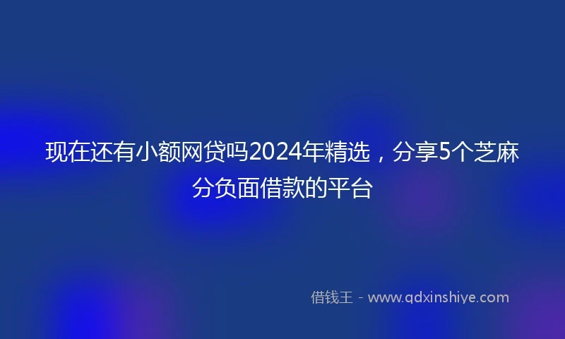 现在还有小额网贷吗2024年精选，分享5个芝麻分负面借款的平台