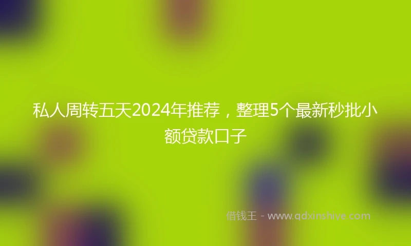私人周转五天2024年推荐，整理5个最新秒批小额贷款口子