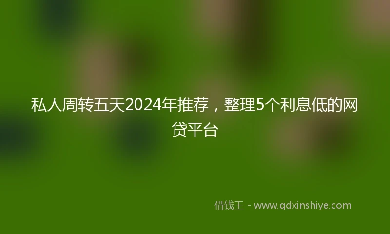 私人周转五天2024年推荐，整理5个利息低的网贷平台