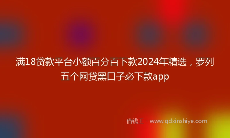 满18贷款平台小额百分百下款2024年精选，罗列五个网贷黑口子必下款app