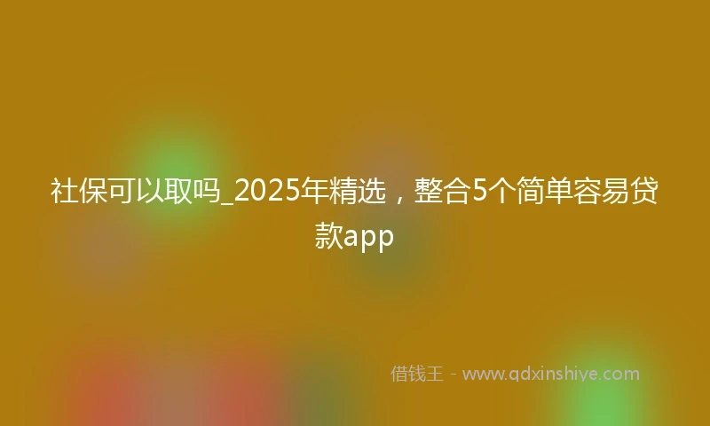 社保可以取吗_2025年精选，整合5个简单容易贷款app
