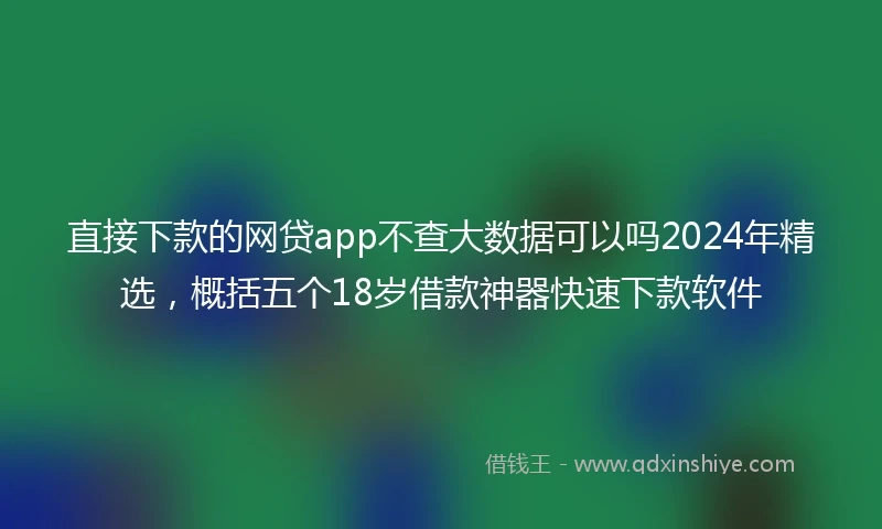 直接下款的网贷app不查大数据可以吗2024年精选，概括五个18岁借款神器快速下款软件
