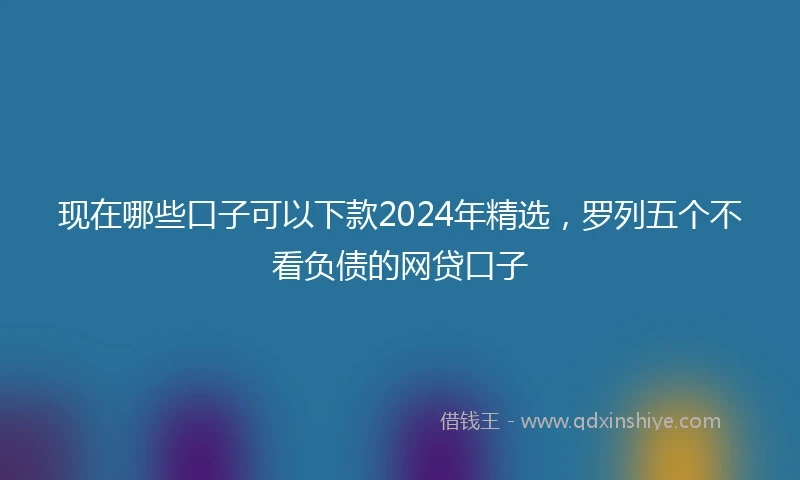 现在哪些口子可以下款2024年精选，罗列五个不看负债的网贷口子