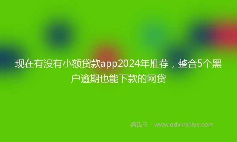 现在有没有小额贷款app2024年推荐，整合5个黑户逾期也能下款的网贷