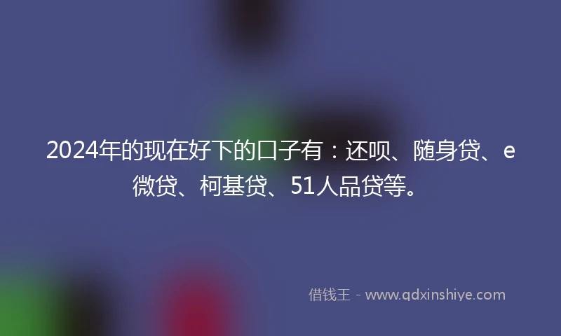 2024年的现在好下的口子有：还呗、随身贷、e微贷、柯基贷、51人品贷等。