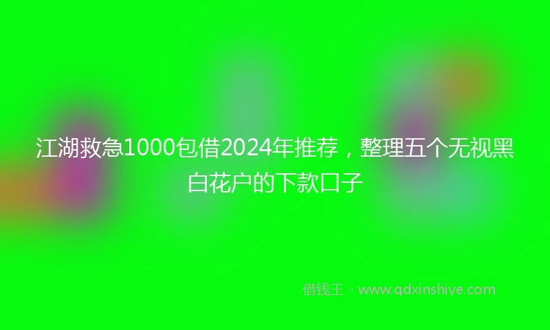 江湖救急1000包借2024年推荐，整理五个无视黑白花户的下款口子