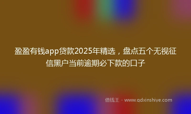盈盈有钱app贷款2025年精选,盘点五个无视征信黑户当前逾期必下款的口子