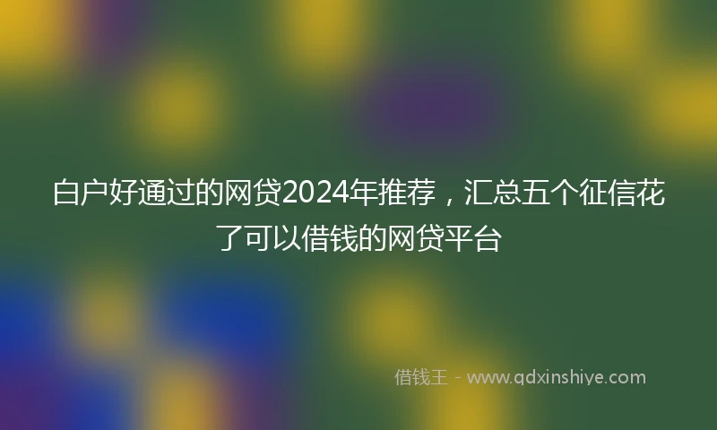 白户好通过的网贷2024年推荐，汇总五个征信花了可以借钱的网贷平台