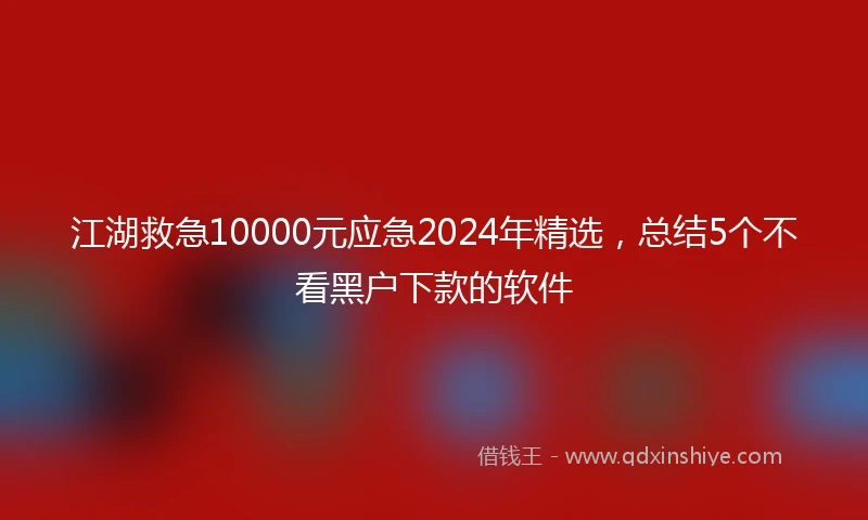 江湖救急10000元应急2024年精选，总结5个不看黑户下款的软件