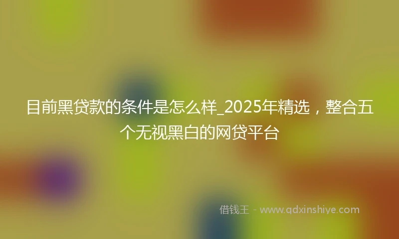 目前黑贷款的条件是怎么样_2025年精选，整合五个无视黑白的网贷平台