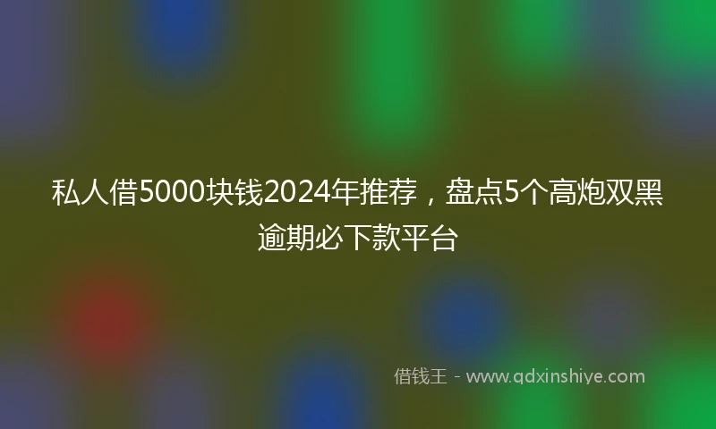 私人借5000块钱2024年推荐，盘点5个高炮双黑逾期必下款平台