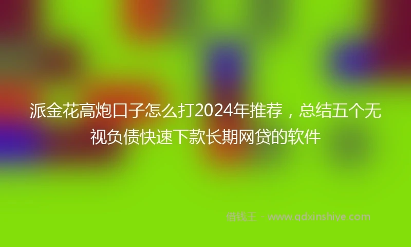 派金花高炮口子怎么打2024年推荐，总结五个无视负债快速下款长期网贷的软件