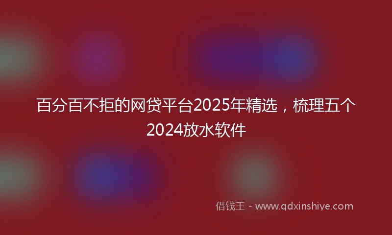 百分百不拒的网贷平台2025年精选，梳理五个2024放水软件