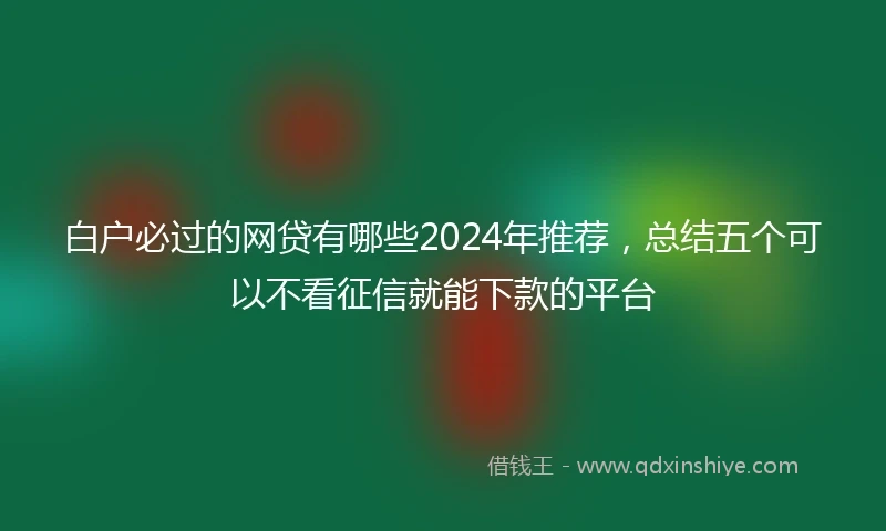 白户必过的网贷有哪些2024年推荐，总结五个可以不看征信就能下款的平台