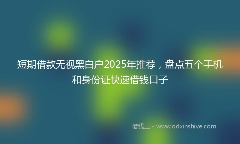 短期借款无视黑白户2025年推荐，盘点五个手机和身份证快速借钱口子