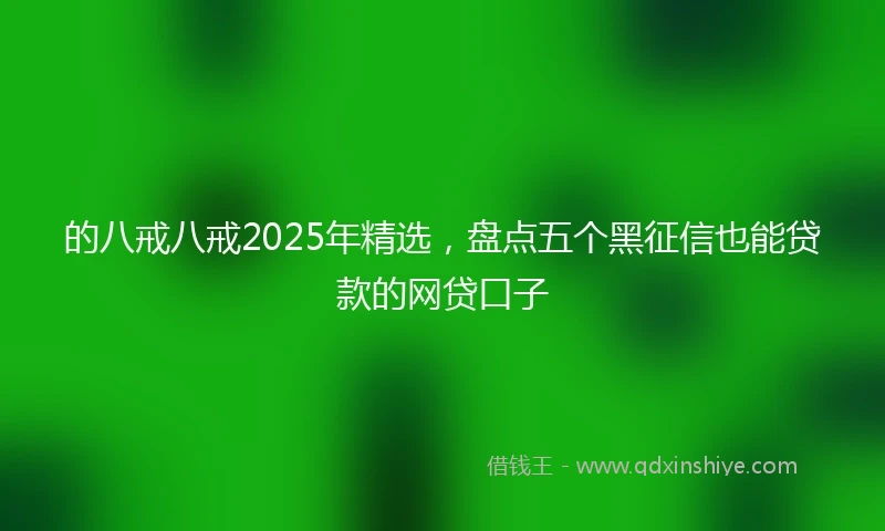 的八戒八戒2025年精选，盘点五个黑征信也能贷款的网贷口子