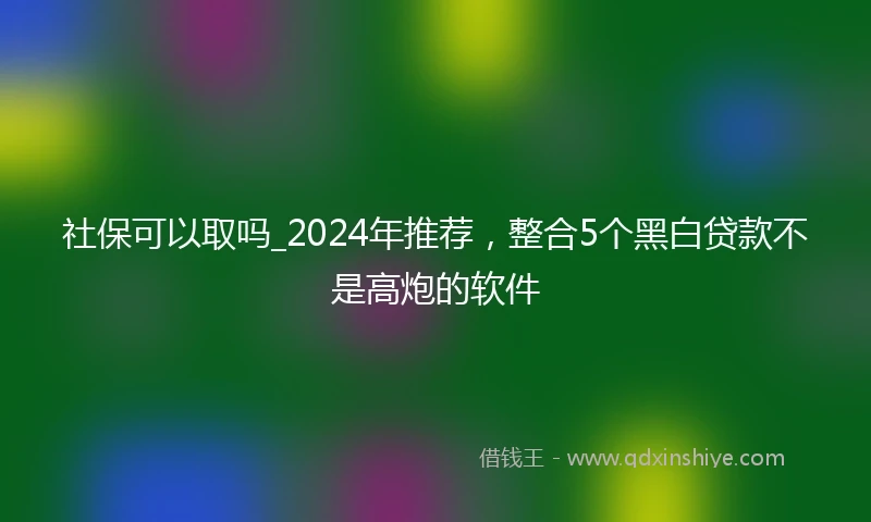 社保可以取吗_2024年推荐，整合5个黑白贷款不是高炮的软件