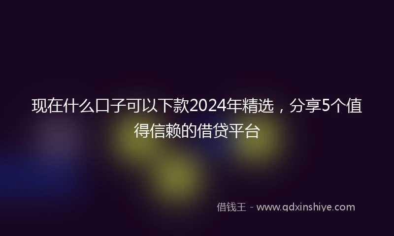 现在什么口子可以下款2024年精选，分享5个值得信赖的借贷平台