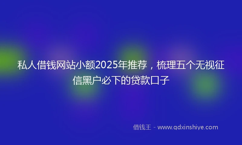 私人借钱网站小额2025年推荐，梳理五个无视征信黑户必下的贷款口子