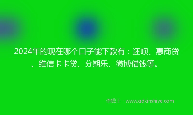 2024年的现在哪个口子能下款有:还呗、惠商贷、维信卡卡贷、分期乐、微博借钱等。