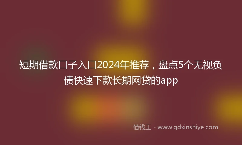 短期借款口子入口2024年推荐，盘点5个无视负债快速下款长期网贷的app