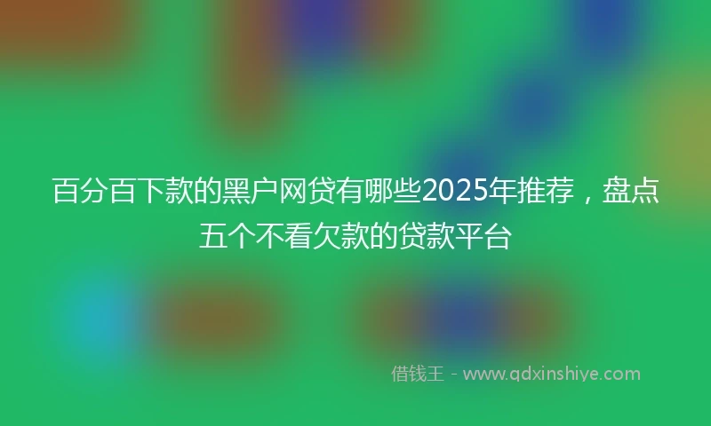 百分百下款的黑户网贷有哪些2025年推荐，盘点五个不看欠款的贷款平台
