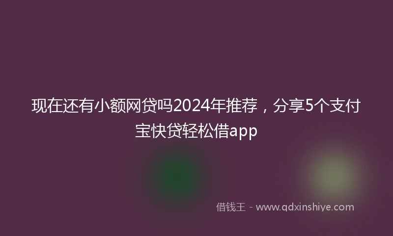 现在还有小额网贷吗2024年推荐，分享5个支付宝快贷轻松借app
