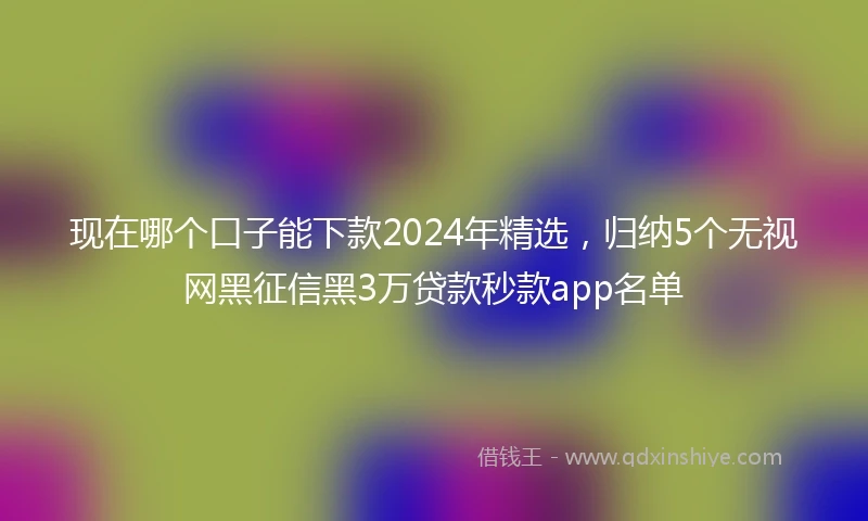 现在哪个口子能下款2024年精选，归纳5个无视网黑征信黑3万贷款秒款app名单