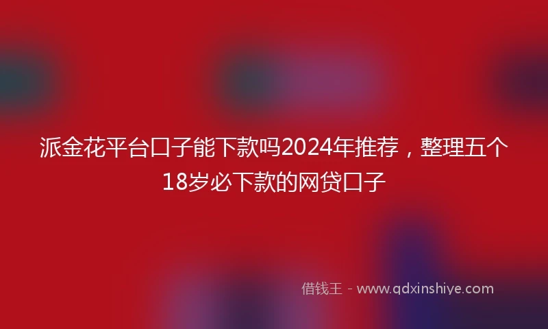 派金花平台口子能下款吗2024年推荐，整理五个18岁必下款的网贷口子