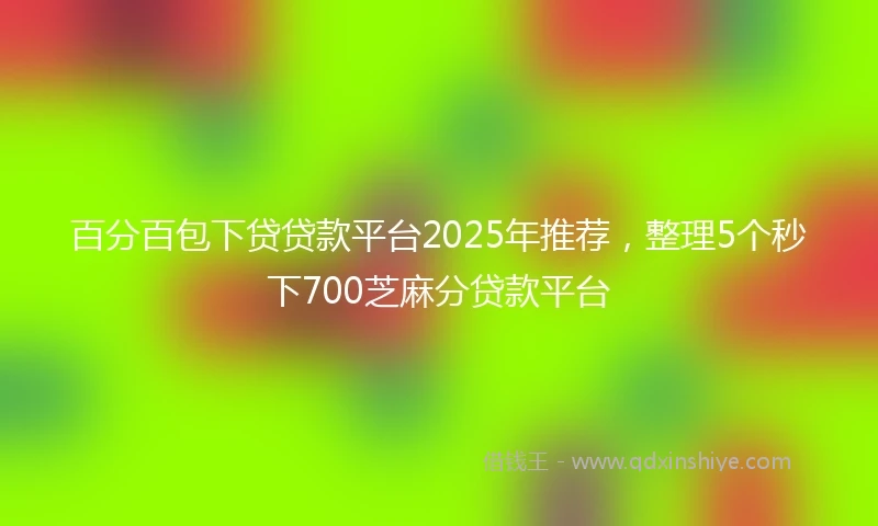 百分百包下贷贷款平台2025年推荐，整理5个秒下700芝麻分贷款平台