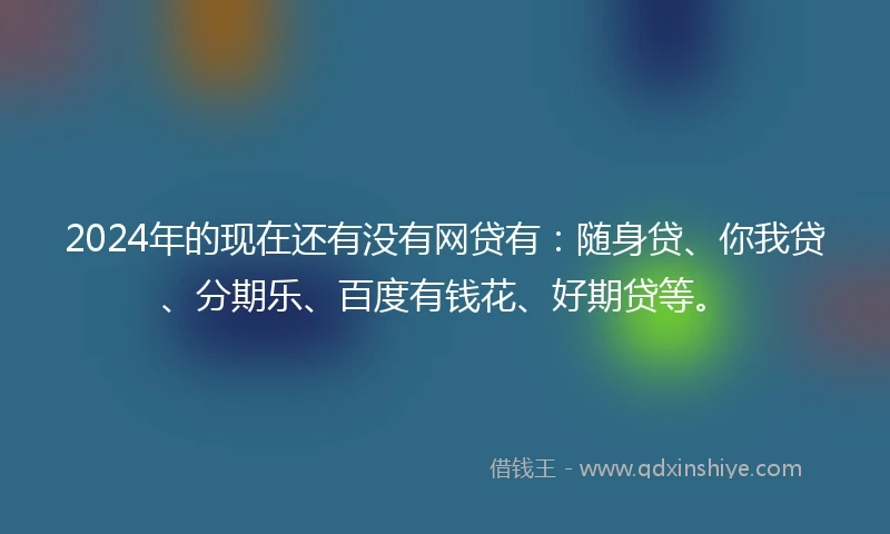 2024年的现在还有没有网贷有：随身贷、你我贷、分期乐、百度有钱花、好期贷等。