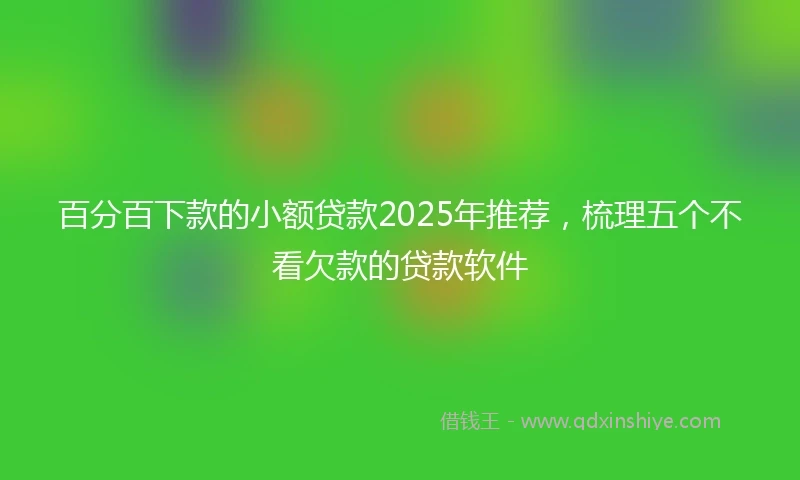 百分百下款的小额贷款2025年推荐，梳理五个不看欠款的贷款软件