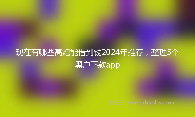 现在有哪些高炮能借到钱2024年推荐，整理5个黑户下款app