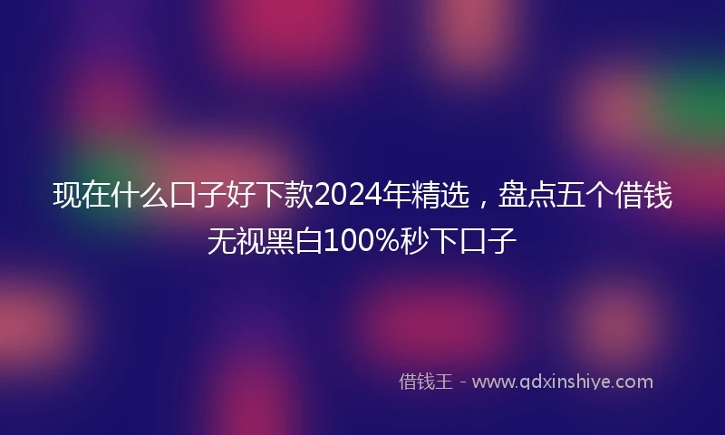 现在什么口子好下款2024年精选,盘点五个借钱无视黑白100%秒下口子
