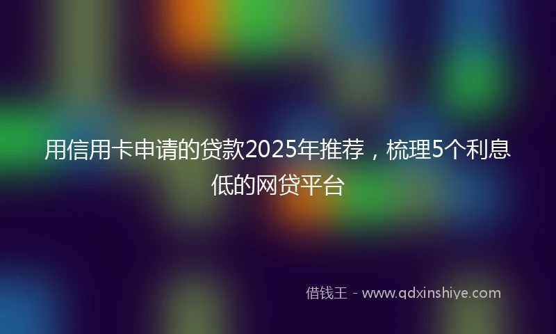用信用卡申请的贷款2025年推荐，梳理5个利息低的网贷平台