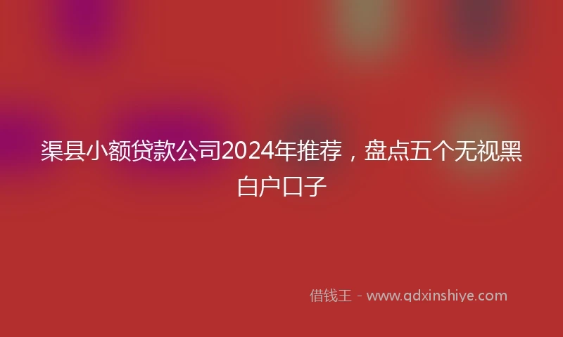 渠县小额贷款公司2024年推荐，盘点五个无视黑白户口子