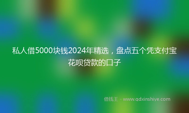 私人借5000块钱2024年精选，盘点五个凭支付宝花呗贷款的口子